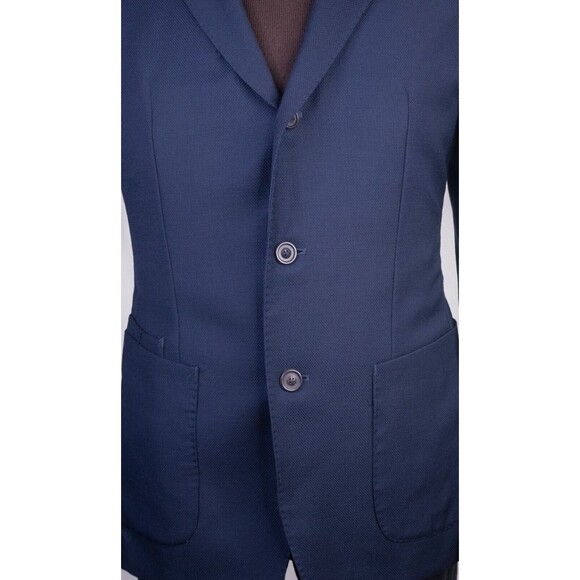 Zara Blazer Mens Sz 40 Solid Blue 3-Button Sport Coat Jacket Blazer WOOL - Picture 3 of 15